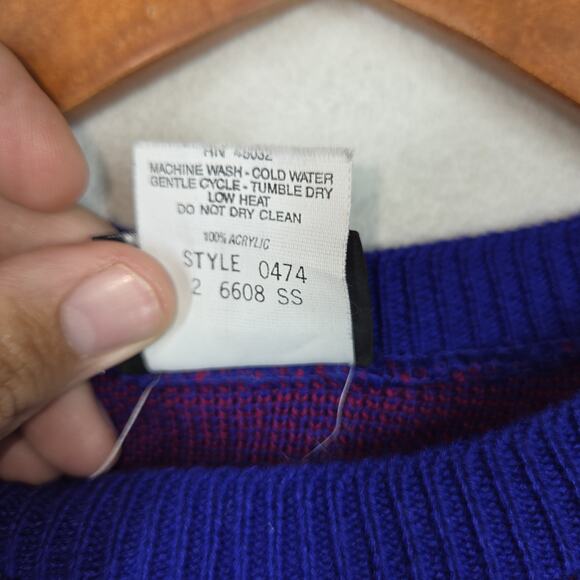 Vtg Sweater Southern Sweater Womens Large Purple Grandma Fall Autumn Grandmacore - Picture 10 of 12